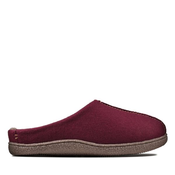 Clarks Mens Relaxed Style Slippers Burgundy | USA-9435086